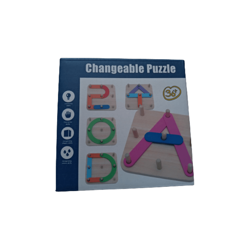 Jucarii, Copii si Bebe - Jucarii si jocuri - Jucarii & jocuri educative - Jocuri si jucarii educative - Joc din lemn, Montessori, Geoboard cu litere si cifre - Infinity.ro