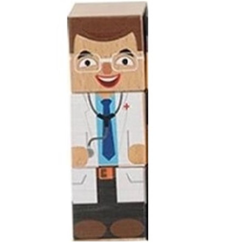 Jucarii, Copii si Bebe - Jucarii si jocuri - Seturi de constructie si cuburi - Seturi de constructie - Cuburi din lemn tip puzzle,  meserii - Infinity.ro