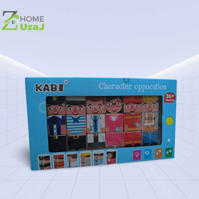 Jucarii, Copii si Bebe - Jucarii si jocuri - Seturi de constructie si cuburi - Seturi de constructie - Cuburi din lemn tip puzzle,  meserii - Infinity.ro