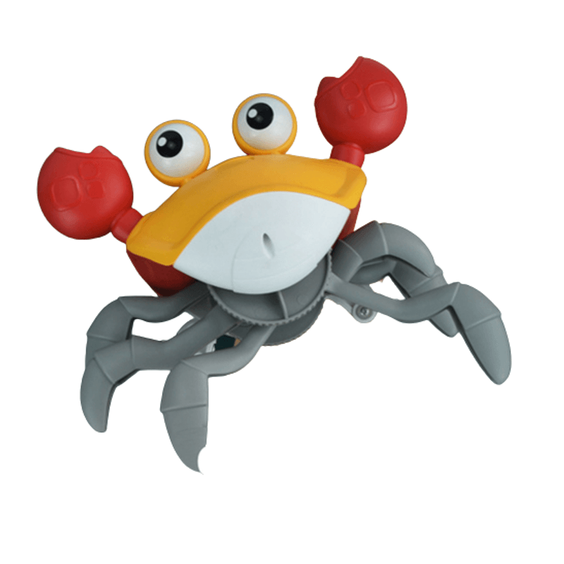 Jucarii, Copii si Bebe - Jucarii si jocuri - Jucarii bebelusi - Jucarii interactive bebelusi - Jucarie interactiva Crab cu sunete, lumini, se deplaseaza, canta, senzori obstacole, incarcare USB, 3 ani+, galben - Infinity.ro