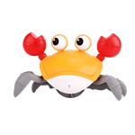 Jucarii, Copii si Bebe - Jucarii si jocuri - Jucarii bebelusi - Jucarii interactive bebelusi - Jucarie interactiva Crab cu sunete, lumini, se deplaseaza, canta, senzori obstacole, incarcare USB, 3 ani+, galben - Infinity.ro