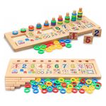 Jucarii, Copii si Bebe - Jucarii si jocuri - Jucarii & jocuri educative - Jocuri si jucarii educative - Tabla multifunctionala din lemn, Logaritmic Board cu cercuri multicolore pt cantitate, numere si operatiuni matematice - Infinity.ro