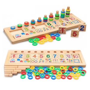 Tabla multifunctionala din lemn, Logaritmic Board cu cercuri multicolore pt cantitate, numere si operatiuni matematice