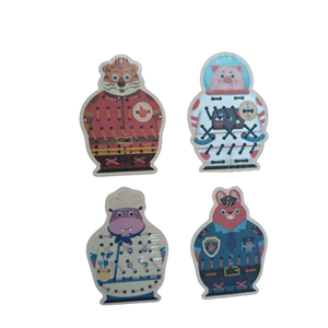 Joc de indemanare cu sireturi, 4 animale,  EduJucarii