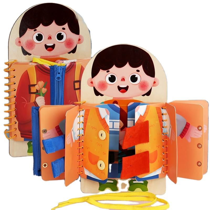 Jucarii, Copii si Bebe - Jucarii si jocuri - Jucarii & jocuri educative - Jucarii interactive - Tabla educationala abilitati practice, lemn,  Educatie Montessori, portabila, Jucarie Senzoriala, 3 ani+,  Edujucarii - Infinity.ro