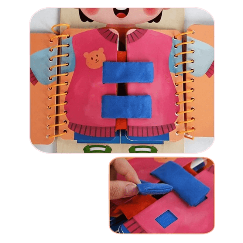 Jucarii, Copii si Bebe - Jucarii si jocuri - Jucarii & jocuri educative - Jucarii interactive - Tabla educationala abilitati practice, lemn,  Educatie Montessori, portabila, Jucarie Senzoriala, 3 ani+,  Edujucarii - Infinity.ro