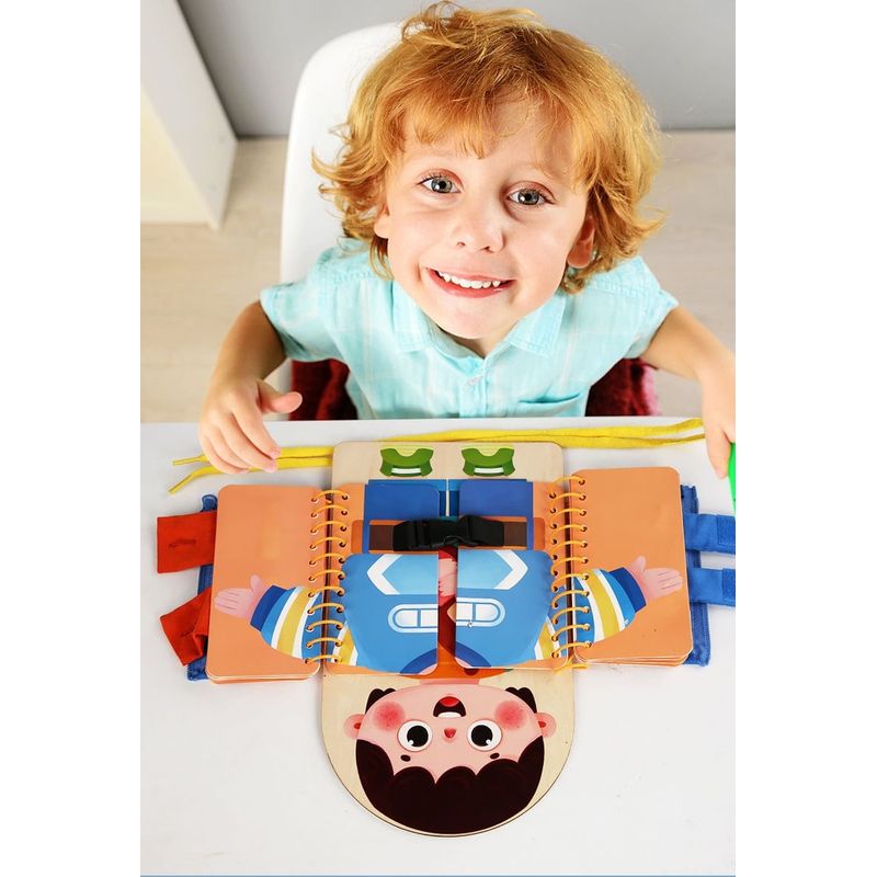 Jucarii, Copii si Bebe - Jucarii si jocuri - Jucarii & jocuri educative - Jucarii interactive - Tabla educationala abilitati practice, lemn,  Educatie Montessori, portabila, Jucarie Senzoriala, 3 ani+,  Edujucarii - Infinity.ro