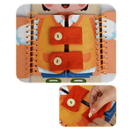 Jucarii, Copii si Bebe - Jucarii si jocuri - Jucarii & jocuri educative - Jucarii interactive - Tabla educationala abilitati practice, lemn,  Educatie Montessori, portabila, Jucarie Senzoriala, 3 ani+,  Edujucarii - Infinity.ro