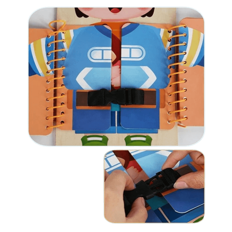 Jucarii, Copii si Bebe - Jucarii si jocuri - Jucarii & jocuri educative - Jucarii interactive - Tabla educationala abilitati practice, lemn,  Educatie Montessori, portabila, Jucarie Senzoriala, 3 ani+,  Edujucarii - Infinity.ro