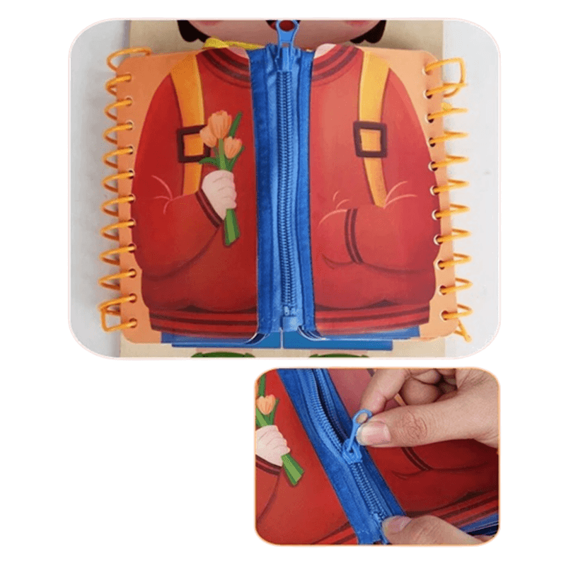 Jucarii, Copii si Bebe - Jucarii si jocuri - Jucarii & jocuri educative - Jucarii interactive - Tabla educationala abilitati practice, lemn,  Educatie Montessori, portabila, Jucarie Senzoriala, 3 ani+,  Edujucarii - Infinity.ro