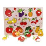 Jucarii, Copii si Bebe - Jucarii si jocuri - Jocuri si puzzle - Puzzle - Puzzle educativ pentru copii, lemn, piese cu maner, fructe, 3 ani+, Edujucarii - Infinity.ro