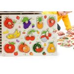 Jucarii, Copii si Bebe - Jucarii si jocuri - Jocuri si puzzle - Puzzle - Puzzle educativ pentru copii, lemn, piese cu maner, fructe, 3 ani+, Edujucarii - Infinity.ro