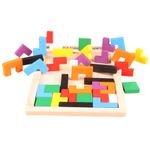 Jucarii, Copii si Bebe - Jucarii si jocuri - Jucarii & jocuri educative - Jucarii interactive - Joc educativ de inteligenta Tetris, puzzle, lemn, multicolor, Montesorri, 3 ani+, Edujucarii - Infinity.ro