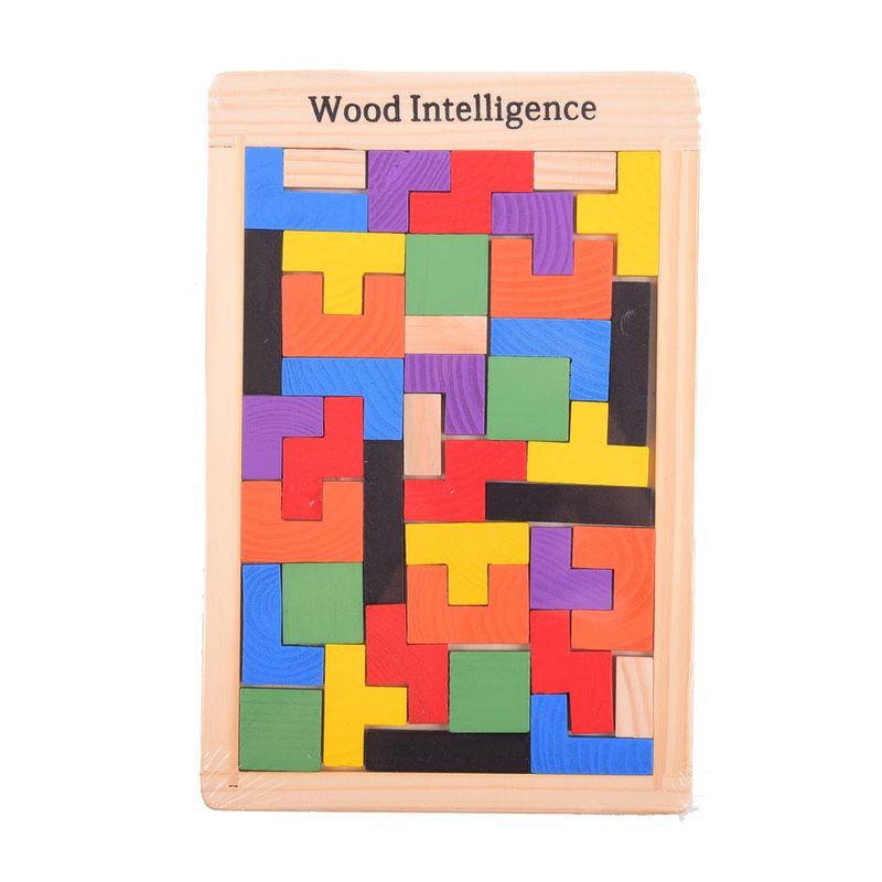 Jucarii, Copii si Bebe - Jucarii si jocuri - Jucarii & jocuri educative - Jucarii interactive - Joc educativ de inteligenta Tetris, puzzle, lemn, multicolor, Montesorri, 3 ani+, Edujucarii - Infinity.ro