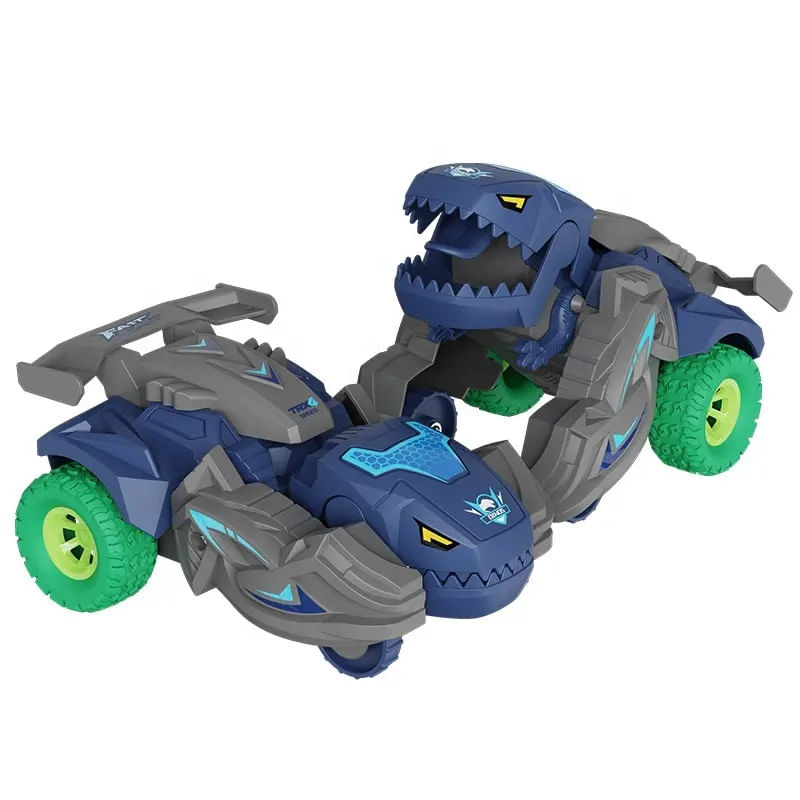 Jucarii, Copii si Bebe - Jucarii si jocuri - Jucarii & jocuri educative - Jucarii interactive - Jucarie 2 in 1, dinozaur rotativ transformabil  pe baza de inertie in masina, albastru, 3 ani +, Edujucarii - Copie - Infinity.ro