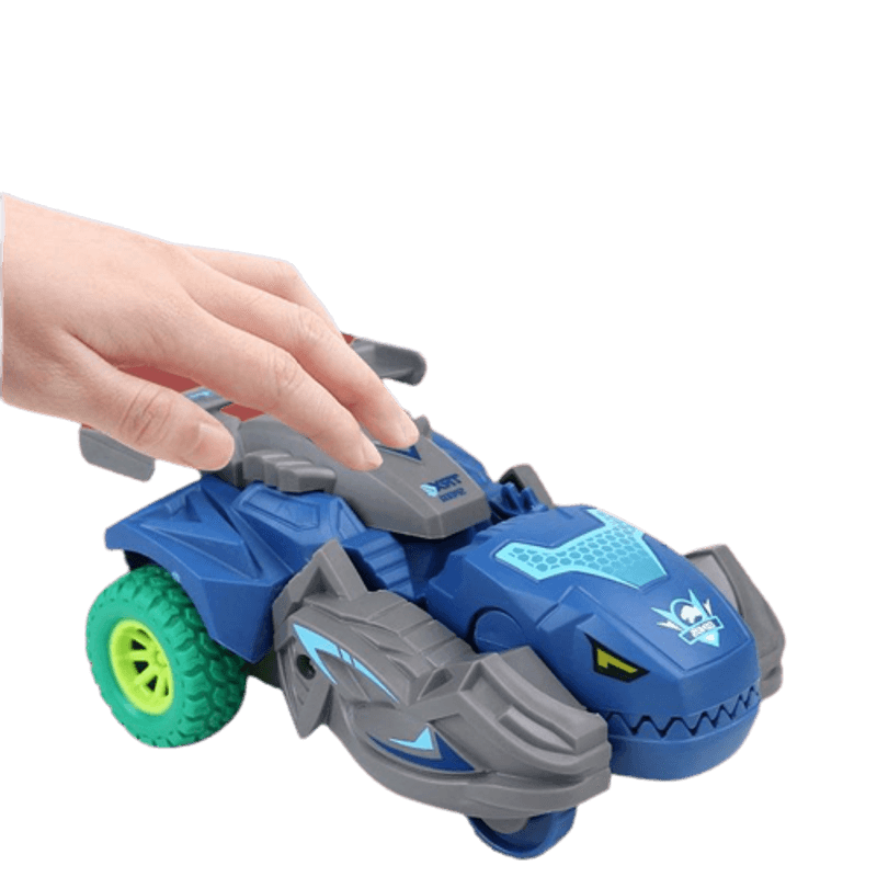 Jucarii, Copii si Bebe - Jucarii si jocuri - Jucarii & jocuri educative - Jucarii interactive - Jucarie 2 in 1, dinozaur rotativ transformabil  pe baza de inertie in masina, albastru, 3 ani +, Edujucarii - Copie - Infinity.ro