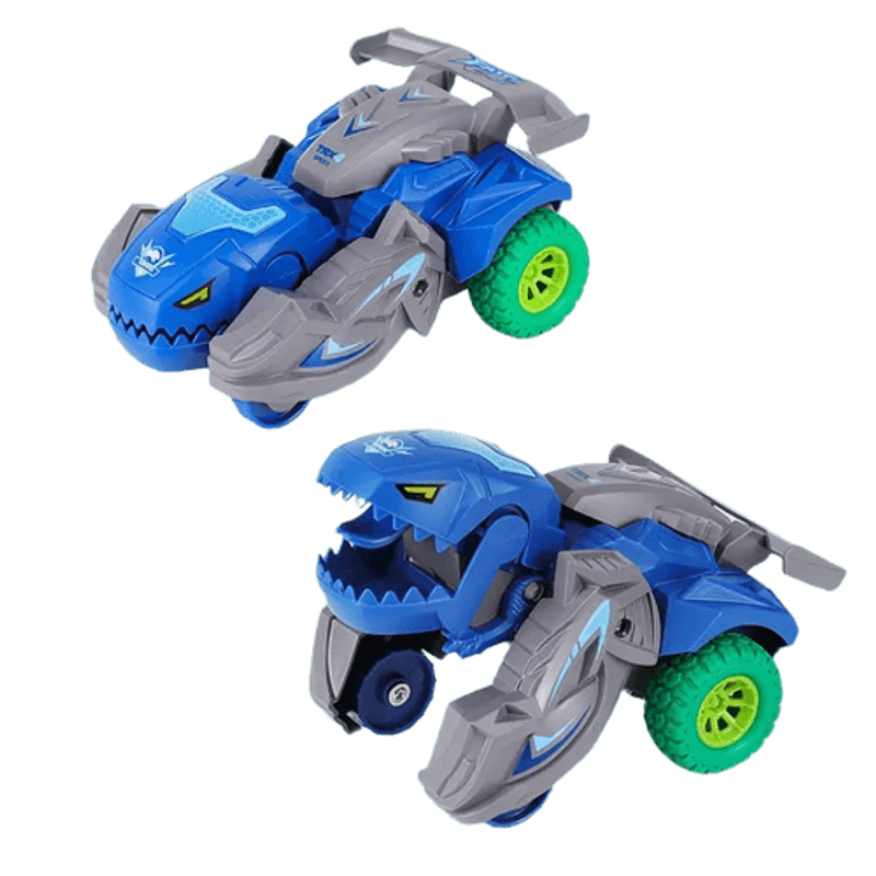Jucarii, Copii si Bebe - Jucarii si jocuri - Jucarii & jocuri educative - Jucarii interactive - Jucarie 2 in 1, dinozaur rotativ transformabil  pe baza de inertie in masina, albastru, 3 ani +, Edujucarii - Copie - Infinity.ro