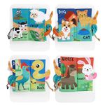 Carti si Birotica - Carti - Carti pentru copii - Carti pentru bebelusi - Set 4 carti senzoriale fosnitoare, bebelusi, animalute colorate, Dinosaur world, Happy farm, Land Animals,Marine Animals - Infinity.ro