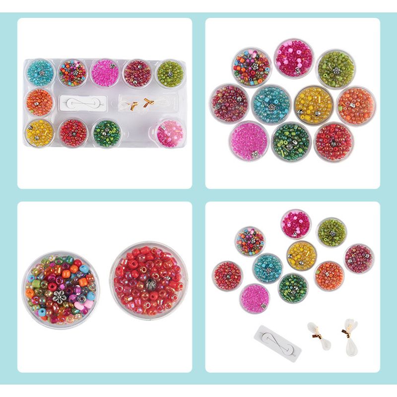 Jucarii, Copii si Bebe - Jucarii si jocuri - Jucarii & jocuri educative - Seturi de artizanat - Set de creatie pentru 30 bratari din margele colorate, cu 10 cutii de margele si accesorii, Multicolor, 8 ani + - Infinity.ro