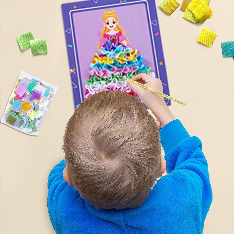 Jucarii, Copii si Bebe - Jucarii si jocuri - Jucarii & jocuri educative - Jocuri si jucarii educative - Joc Creativ si educativ pentru copii, Broderie pe Fusta Printesei blonde, 5 ani+, Edujucarii - Infinity.ro