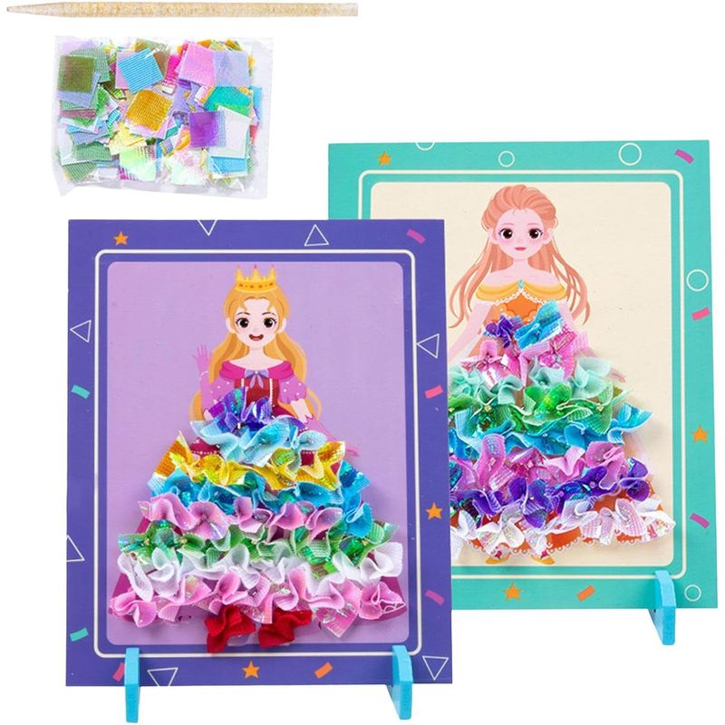 Jucarii, Copii si Bebe - Jucarii si jocuri - Jucarii & jocuri educative - Jocuri si jucarii educative - Joc Creativ si educativ pentru copii, Broderie pe Fusta Printesei blonde, 5 ani+, Edujucarii - Infinity.ro