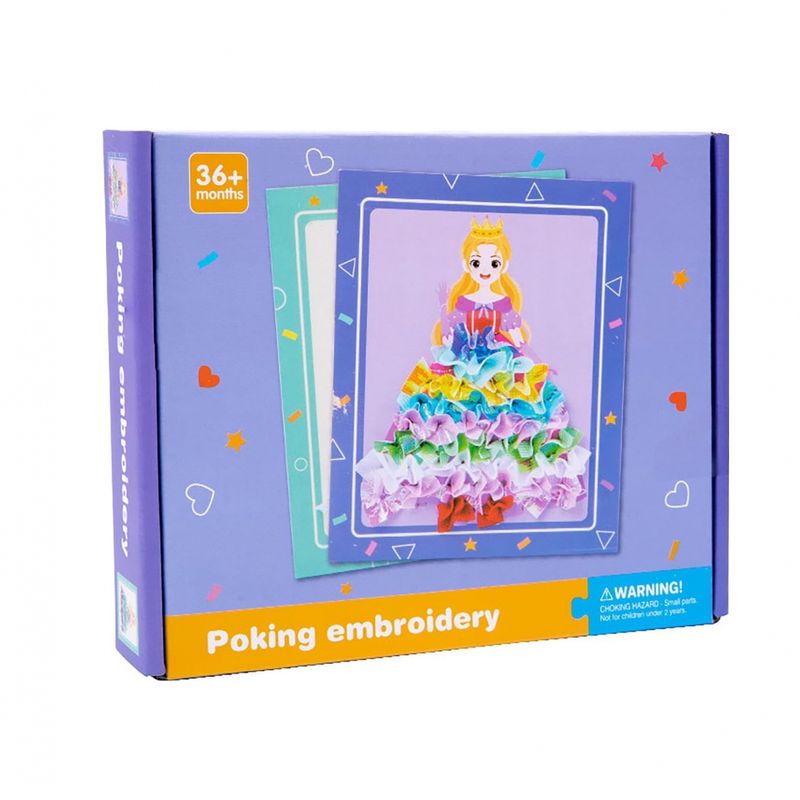 Jucarii, Copii si Bebe - Jucarii si jocuri - Jucarii & jocuri educative - Jocuri si jucarii educative - Joc Creativ si educativ pentru copii, Broderie pe Fusta Printesei blonde, 5 ani+, Edujucarii - Infinity.ro