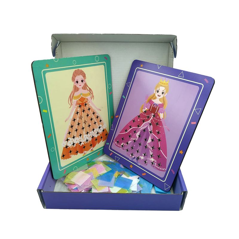 Jucarii, Copii si Bebe - Jucarii si jocuri - Jucarii & jocuri educative - Jocuri si jucarii educative - Joc Creativ si educativ pentru copii, Broderie pe Fusta Printesei blonde, 5 ani+, Edujucarii - Infinity.ro
