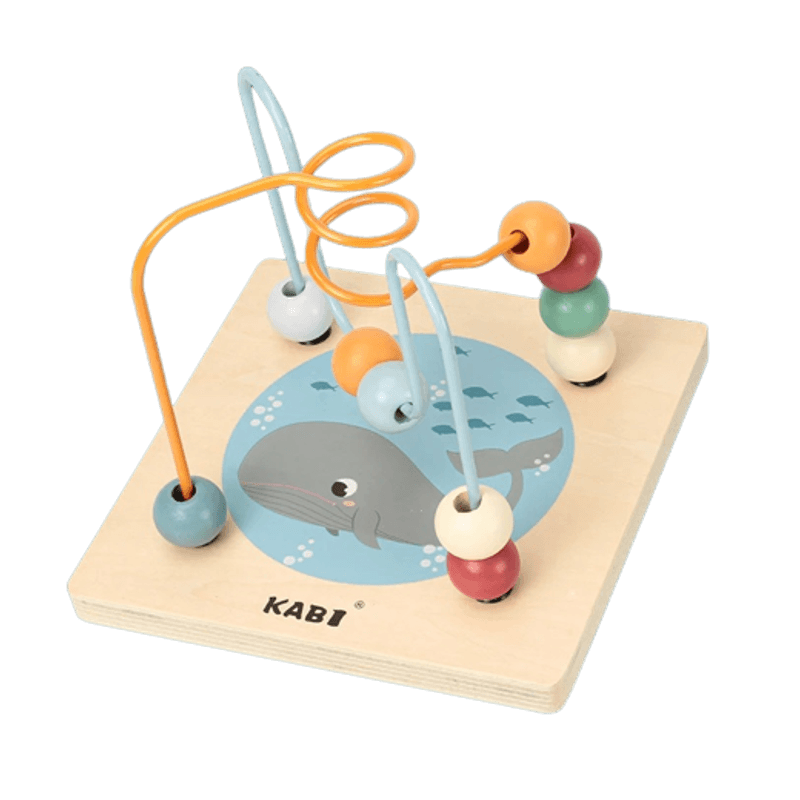 Jucarii, Copii si Bebe - Jucarii si jocuri - Jucarii & jocuri educative - Jucarii interactive - Centru din lemn educativ Montessori, Cub activitati bebelusi 5 in 1, Ocean, 1 an + - Infinity.ro