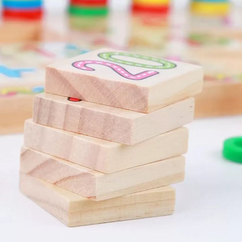 Jucarii, Copii si Bebe - Jucarii si jocuri - Jucarii & jocuri educative - Jocuri si jucarii educative - Taba multifunctionala din lemn, teaching logarithm cu cercuri multicolore pt cantitate, numere si operatiuni matematice - Infinity.ro