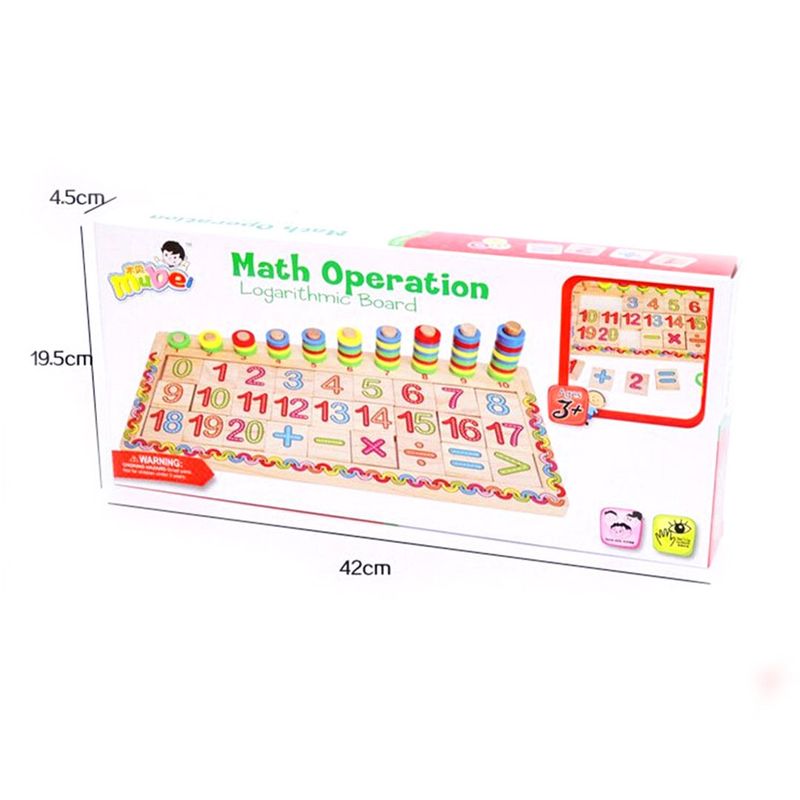 Jucarii, Copii si Bebe - Jucarii si jocuri - Jucarii & jocuri educative - Jocuri si jucarii educative - Taba multifunctionala din lemn, teaching logarithm cu cercuri multicolore pt cantitate, numere si operatiuni matematice - Infinity.ro