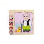 Jucarii, Copii si Bebe - Jucarii si jocuri - Jocuri si puzzle - Puzzle - Puzzle cu 4 Straturi, Invatati Despre Varstele Omului in Mod Interactiv, 3 ani+, Bunicul, Edujucarii - Infinity.ro