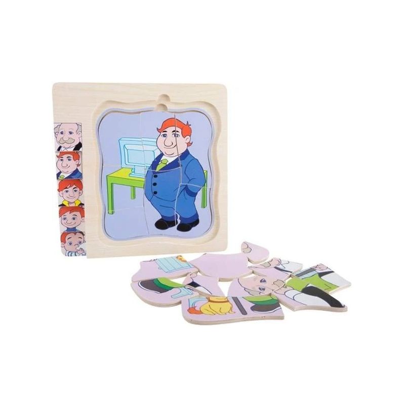 Jucarii, Copii si Bebe - Jucarii si jocuri - Jocuri si puzzle - Puzzle - Puzzle cu 4 Straturi, Invatati Despre Varstele Omului in Mod Interactiv, 3 ani+, Bunicul, Edujucarii - Infinity.ro