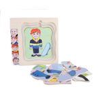 Jucarii, Copii si Bebe - Jucarii si jocuri - Jocuri si puzzle - Puzzle - Puzzle cu 4 Straturi, Invatati Despre Varstele Omului in Mod Interactiv, 3 ani+, Bunicul, Edujucarii - Infinity.ro