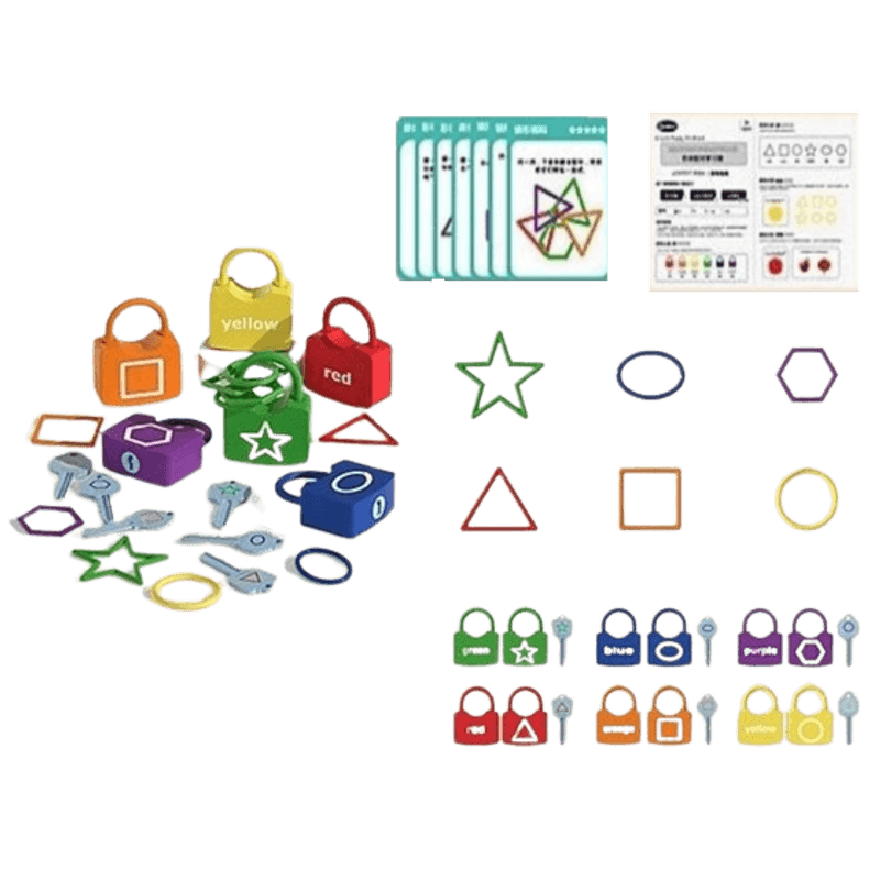 Jucarii, Copii si Bebe - Jucarii si jocuri - Jucarii & jocuri educative - Jucarii interactive - Joc de indemanare si motricitate Lacate cu forme geometrice si culori, 108 piese, 3 ani +, - Infinity.ro