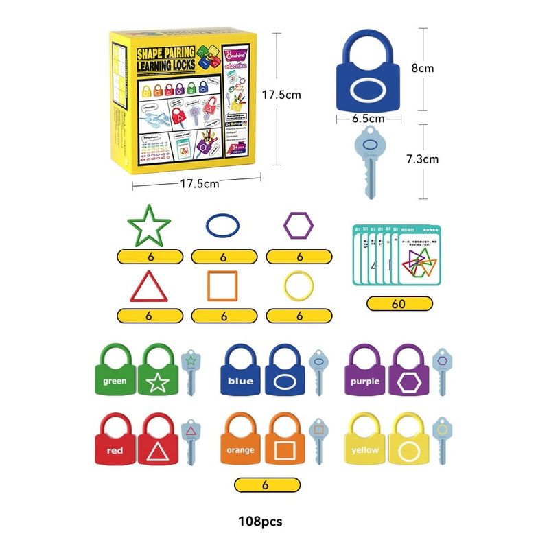 Jucarii, Copii si Bebe - Jucarii si jocuri - Jucarii & jocuri educative - Jucarii interactive - Joc de indemanare si motricitate Lacate cu forme geometrice si culori, 108 piese, 3 ani +, - Infinity.ro
