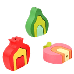Jucarii, Copii si Bebe - Jucarii si jocuri - Jucarii & jocuri educative - Jucarii interactive - Set de 3 Turnuri de Sortat si Stivuit in Forma de Fructe, Montessori, 11 Piese, Lemn, 3 ani+, Edujucarii - Infinity.ro