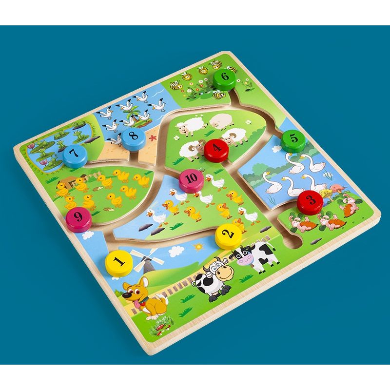 Jucarii, Copii si Bebe - Jucarii si jocuri - Jocuri si puzzle - Puzzle - Puzzle Lemn Labirint in format 3D, Montessori, Multimi si numere, Edujucarii, 3 ani+ - Infinity.ro