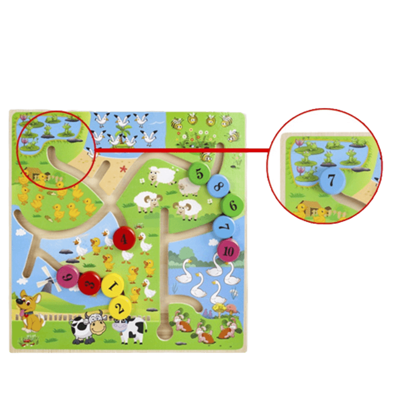 Jucarii, Copii si Bebe - Jucarii si jocuri - Jocuri si puzzle - Puzzle - Puzzle Lemn Labirint in format 3D, Montessori, Multimi si numere, Edujucarii, 3 ani+ - Infinity.ro