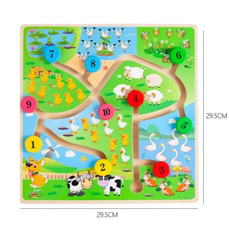 Jucarii, Copii si Bebe - Jucarii si jocuri - Jocuri si puzzle - Puzzle - Puzzle Lemn Labirint in format 3D, Montessori, Multimi si numere, Edujucarii, 3 ani+ - Infinity.ro
