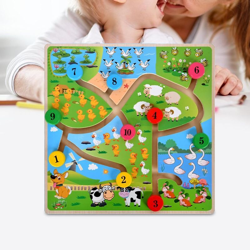 Jucarii, Copii si Bebe - Jucarii si jocuri - Jocuri si puzzle - Puzzle - Puzzle Lemn Labirint in format 3D, Montessori, Multimi si numere, Edujucarii, 3 ani+ - Infinity.ro
