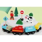 Jucarii, Copii si Bebe - Jucarii si jocuri - Jucarii & jocuri educative - Jucarii interactive - Trenulet din Lemn cu Elemente de Decor - O Aventura Feroviara Plina de Imaginatie, lemn, multicolor, 3 ani+ - Infinity.ro