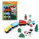 Jucarii, Copii si Bebe - Jucarii si jocuri - Jucarii & jocuri educative - Jucarii interactive - Trenulet din Lemn cu Elemente de Decor - O Aventura Feroviara Plina de Imaginatie, lemn, multicolor, 3 ani+ - Infinity.ro