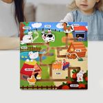 Jucarii, Copii si Bebe - Jucarii si jocuri - Jocuri si puzzle - Puzzle - Puzzle Lemn Labirint in format 3D, Montessori, Ferma Animalelor, Edujucarii, 3 ani+ - Infinity.ro