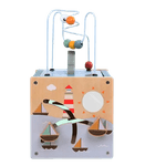 Jucarii, Copii si Bebe - Jucarii si jocuri - Jucarii & jocuri educative - Jucarii interactive - Centru din lemn educativ Montessori, Cub activitati bebelusi 5 in 1, delfin, 1 an+ - Infinity.ro