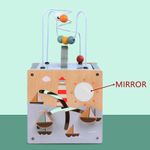 Jucarii, Copii si Bebe - Jucarii si jocuri - Jucarii & jocuri educative - Jucarii interactive - Centru din lemn educativ Montessori, Cub activitati bebelusi 5 in 1, delfin, 1 an+ - Infinity.ro