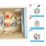 Jucarii, Copii si Bebe - Jucarii si jocuri - Jucarii & jocuri educative - Jucarii interactive - Centru din lemn educativ Montessori, Cub activitati bebelusi 5 in 1, delfin, 1 an+ - Infinity.ro