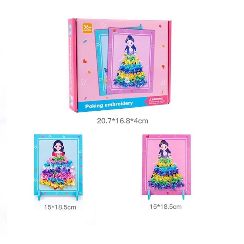 Jucarii, Copii si Bebe - Jucarii si jocuri - Jucarii & jocuri educative - Jucarii interactive - Joc Creativ si educativ pentru copii, Broderie pe Fusta Printesei brunete, 5 ani+, Edujucarii - Infinity.ro