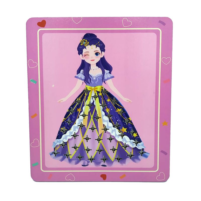 Jucarii, Copii si Bebe - Jucarii si jocuri - Jucarii & jocuri educative - Jucarii interactive - Joc Creativ si educativ pentru copii, Broderie pe Fusta Printesei brunete, 5 ani+, Edujucarii - Infinity.ro