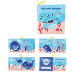 Carti si Birotica - Carti - Carti pentru copii - Carti pentru bebelusi - Carte senzoriala fosnitoare pentru bebelusi, cu animalute colorate, Crab, 4 pagini, 8 fete, 10 cm  x 2,5 cm  x 9 cm - Infinity.ro
