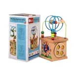 Jucarii, Copii si Bebe - Jucarii si jocuri - Jucarii & jocuri educative - Jocuri si jucarii educative - Centru din lemn educativ Montessori, Cub activitati 5 in 1, Labirint, Ceas, Roti zimtate, 3 ani +, Edujucarii - Infinity.ro